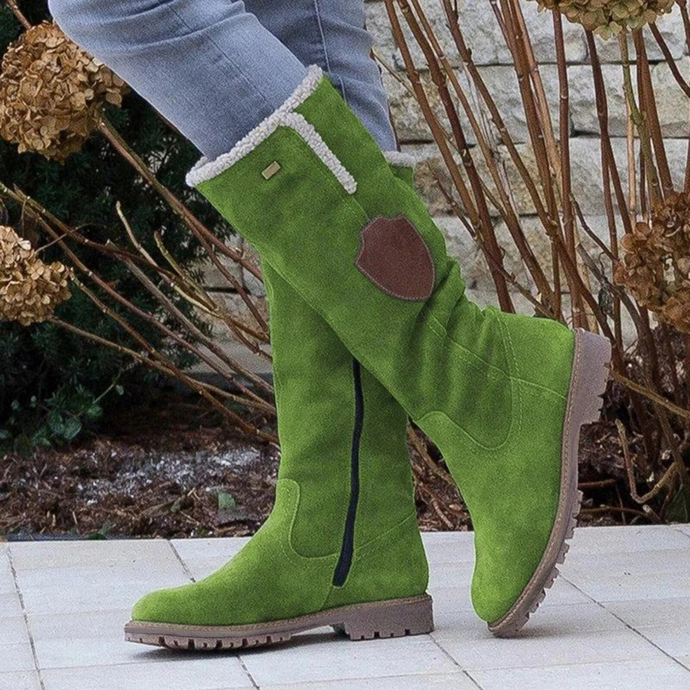 Lila | Women's Faux Suede Sherpa Knee High Boots