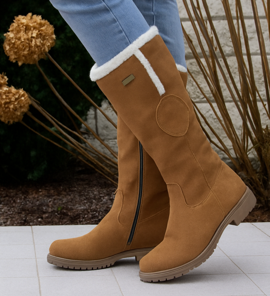 Lila | Women's Faux Suede Sherpa Knee High Boots