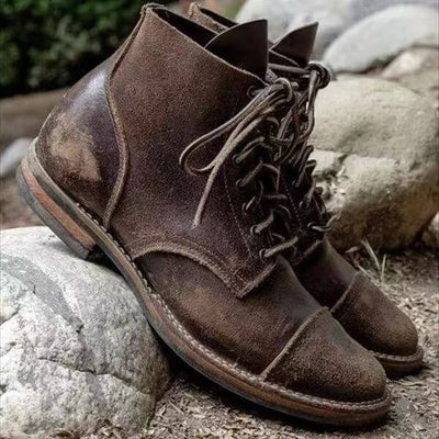 Lionel | Herren-Lederstiefelette mit Schnürung und Zehenkappe