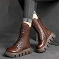 Magnolia | Women's Leather Lace-Up Platform Boots