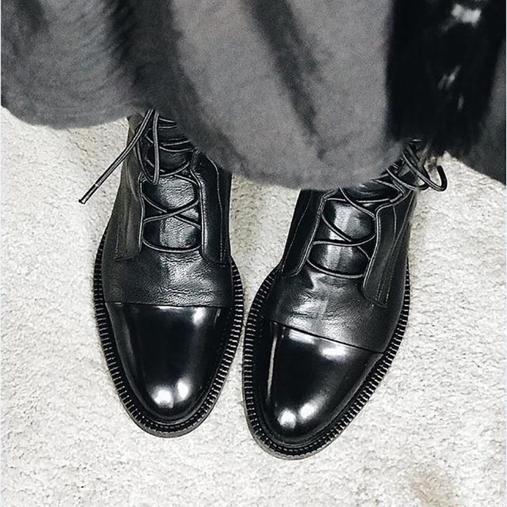 Maren | Damen-Lederstiefeletten mit Schnürung und Zehenkappe