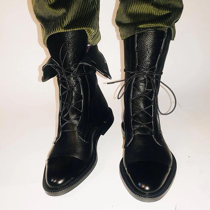 Maren | Damen-Lederstiefeletten mit Schnürung und Zehenkappe