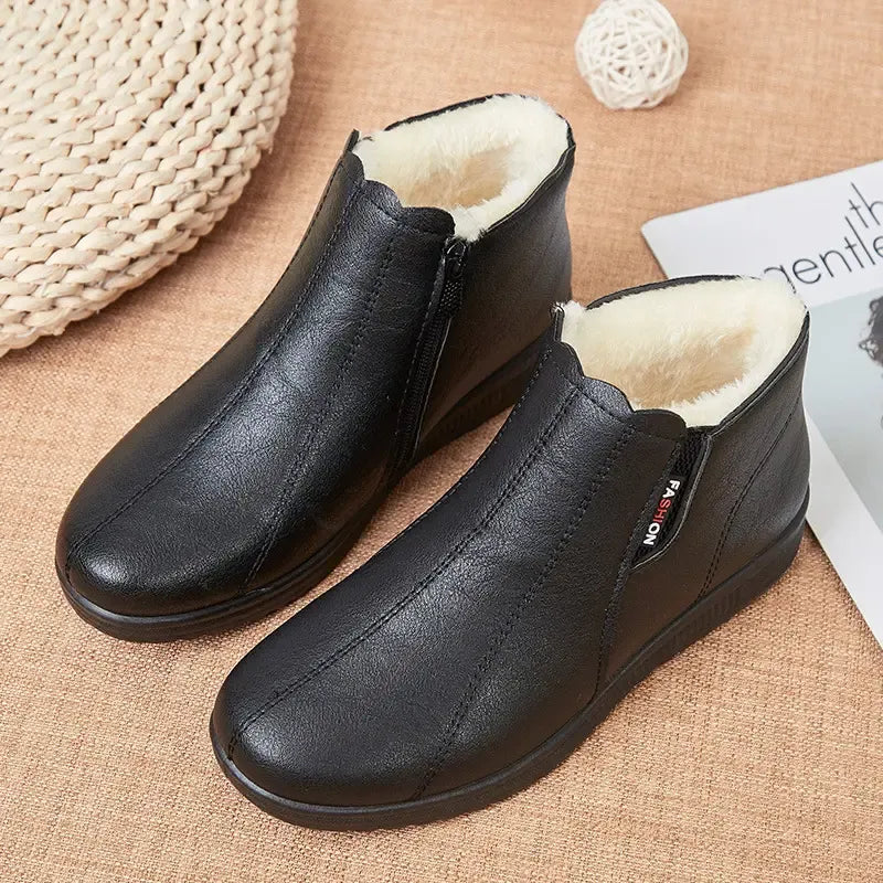 Maribel | Women's Leather Plush Lined Ankle Boots