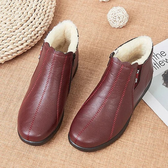 Maribel | Women's Leather Plush Lined Ankle Boots