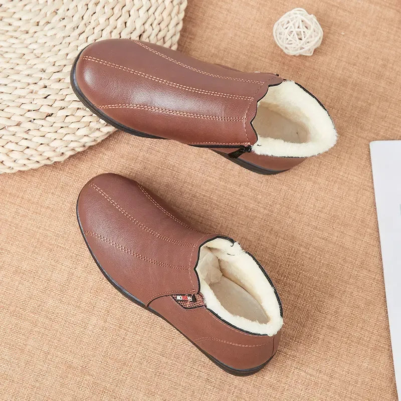 Maribel | Women's Leather Plush Lined Ankle Boots