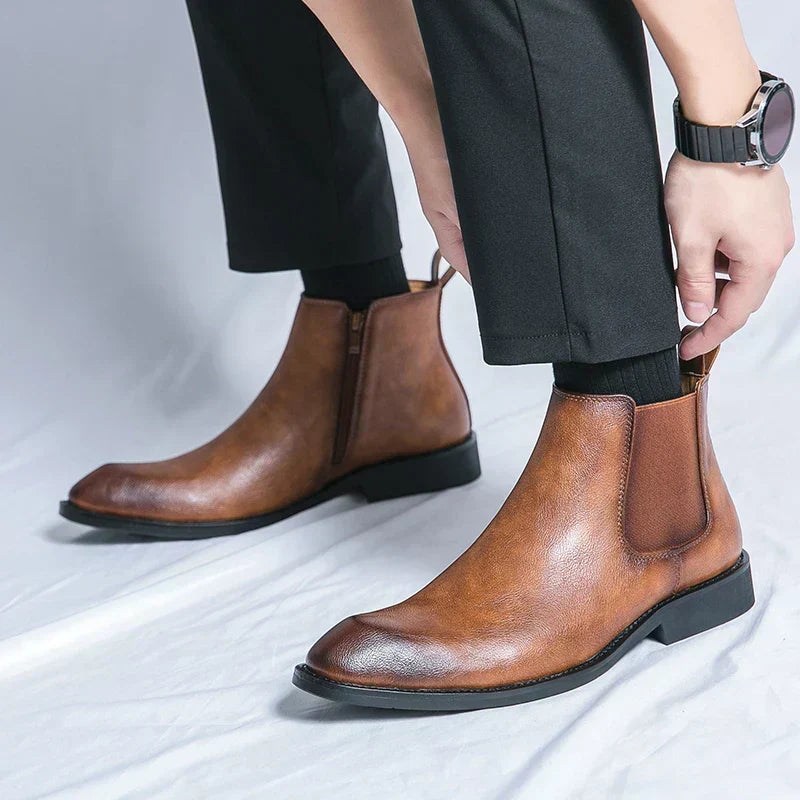 Mathias | Men's Faux Leather Chelsea Boots