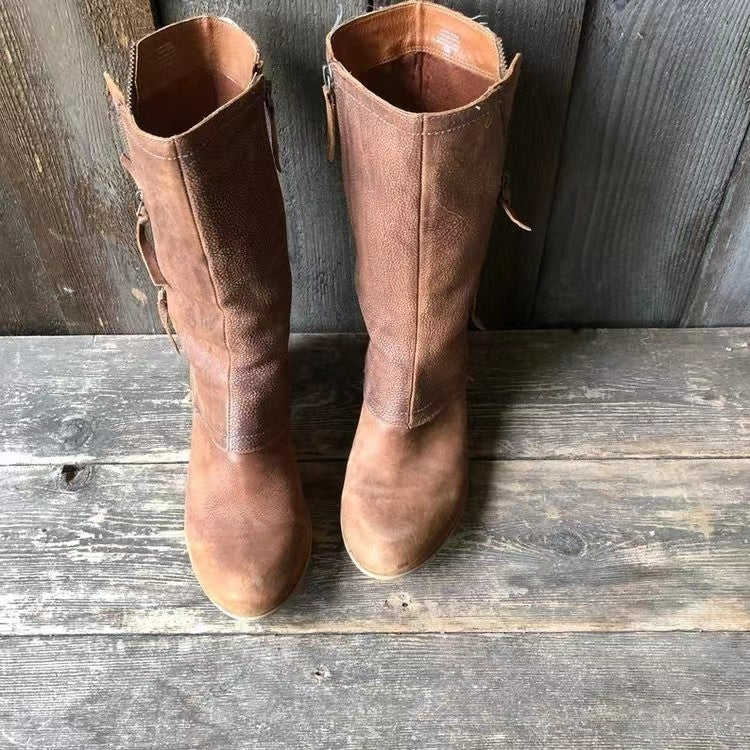 Matilde | Women's Leather Block Heel Boots