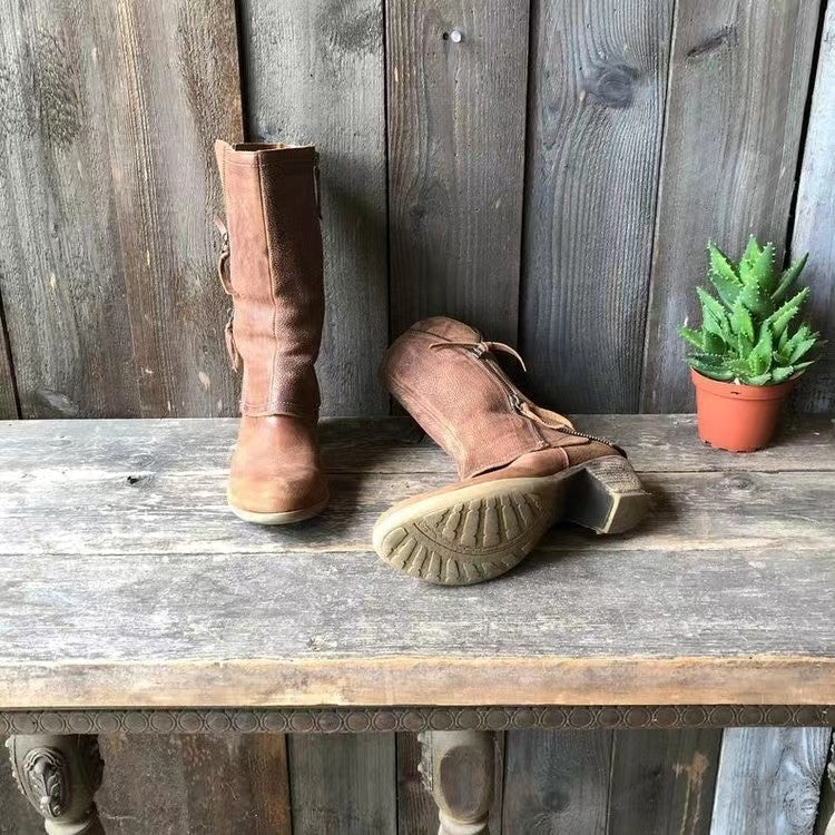 Matilde | Women's Leather Block Heel Boots