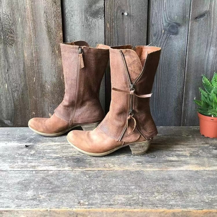 Matilde | Women's Leather Block Heel Boots