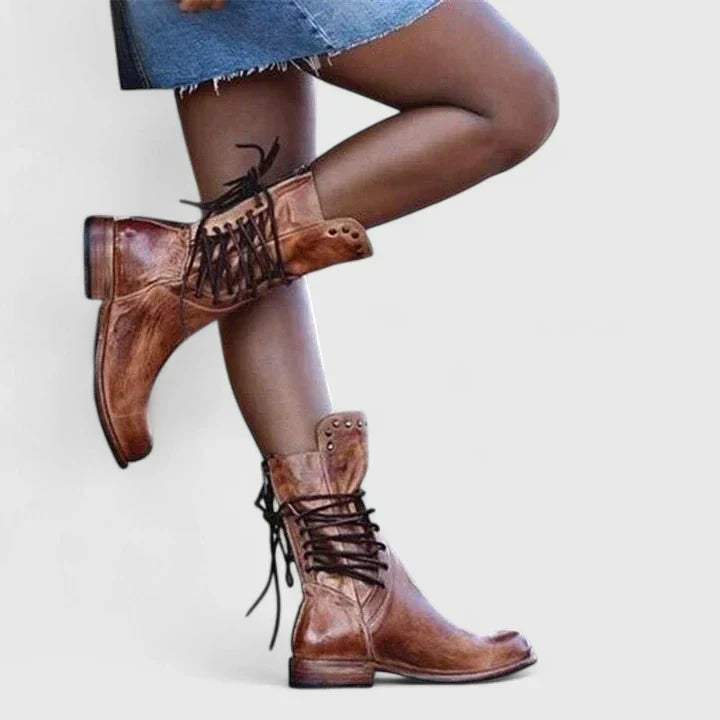 Mavis | Women's Lace-Up Studded Boots