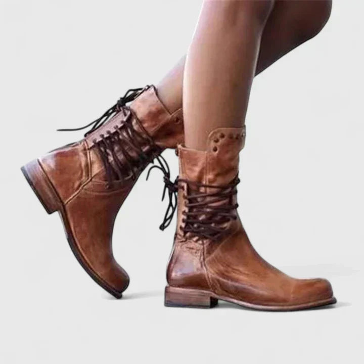 Mavis | Women's Lace-Up Studded Boots