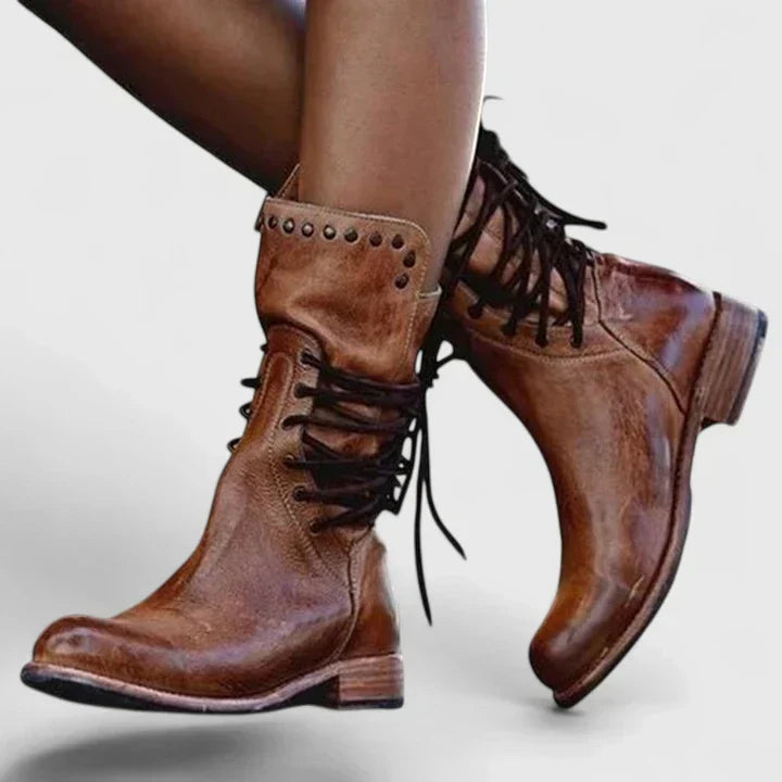 Mavis | Women's Lace-Up Studded Boots