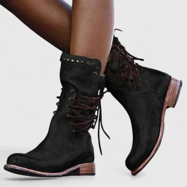 Mavis | Women's Lace-Up Studded Boots
