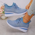 Mirabel | Damen-Keilabsatz-Sneaker aus Strick mit Strass