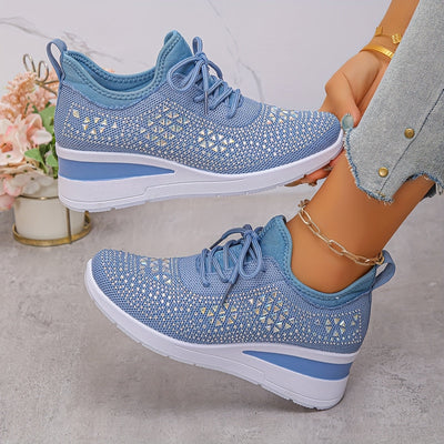Mirabel | Damen-Keilabsatz-Sneaker aus Strick mit Strass