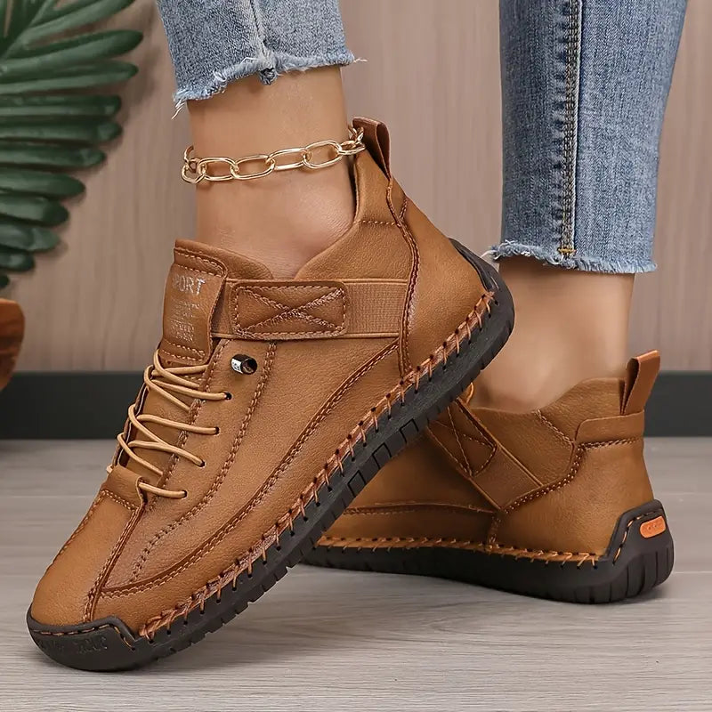 Nadia | Women's Strap Lace-Up Casual Sneakers