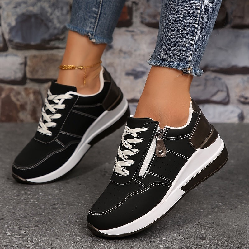 Nadine | Damen-Wanderschuhe mit Keilabsatz und seitlichem Reißverschluss