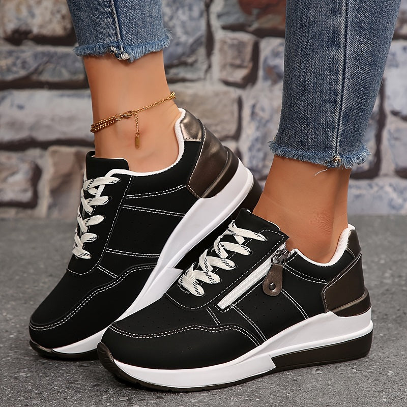 Nadine | Damen-Wanderschuhe mit Keilabsatz und seitlichem Reißverschluss