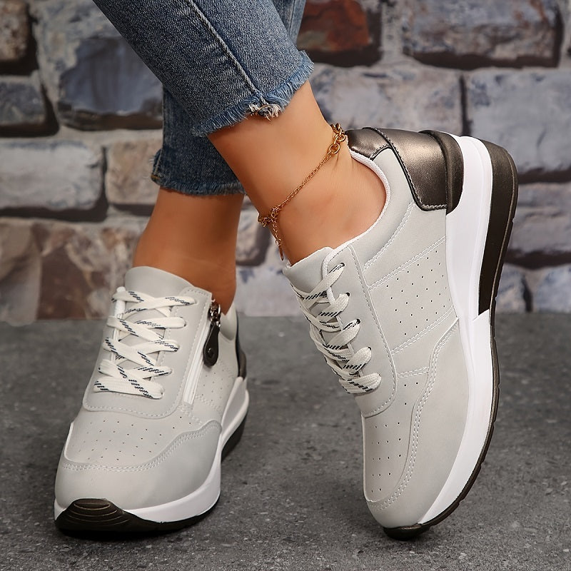 Nadine | Damen-Wanderschuhe mit Keilabsatz und seitlichem Reißverschluss