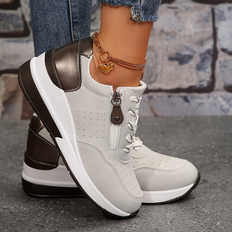 Nadine | Damen-Wanderschuhe mit Keilabsatz und seitlichem Reißverschluss
