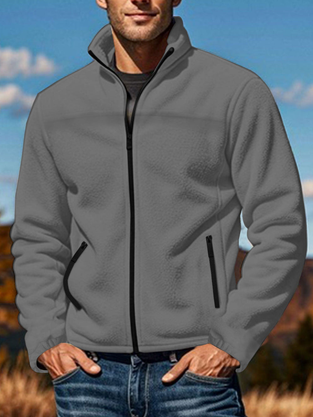 Nathaniel | Men's Stand Collar Fleece Jacket