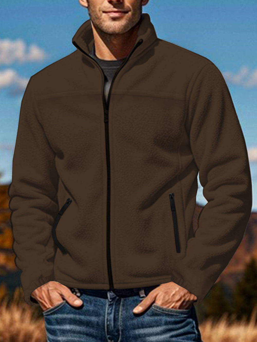 Nathaniel | Men's Stand Collar Fleece Jacket