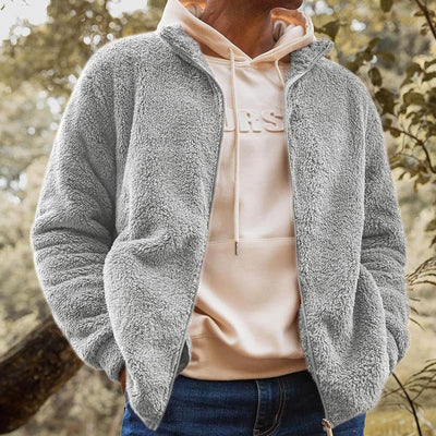 Oberon | Herren-Plüschfleecejacke mit Reißverschluss