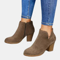 Odile | Damen-Stiefeletten aus Leder mit Blockabsatz