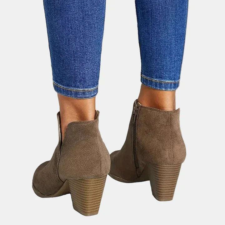 Odile | Damen-Stiefeletten aus Leder mit Blockabsatz