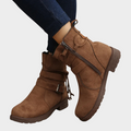 Ophelia | Women's Leather Buckle Strap Ankle Boots