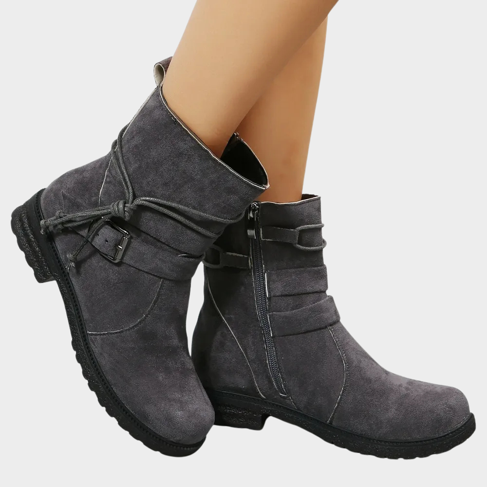 Ophelia | Women's Leather Buckle Strap Ankle Boots