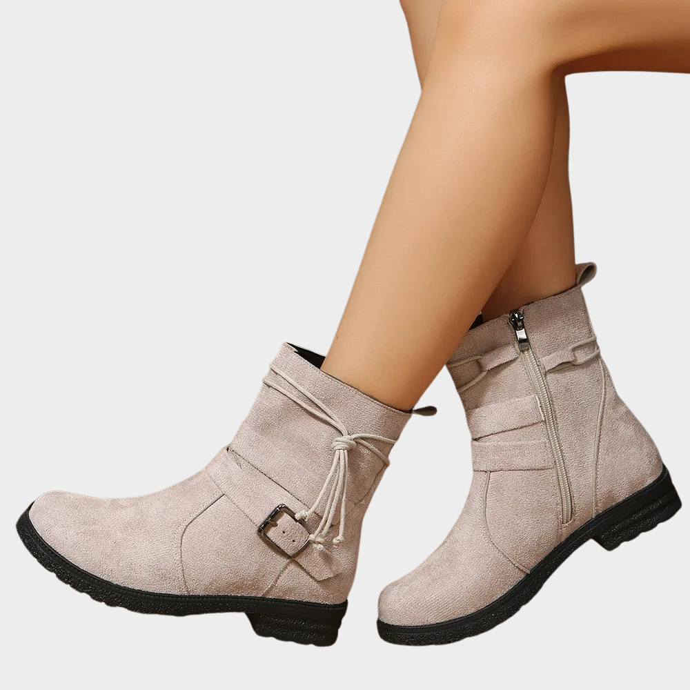 Ophelia | Women's Leather Buckle Strap Ankle Boots