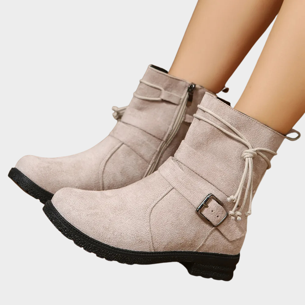 Ophelia | Women's Leather Buckle Strap Ankle Boots