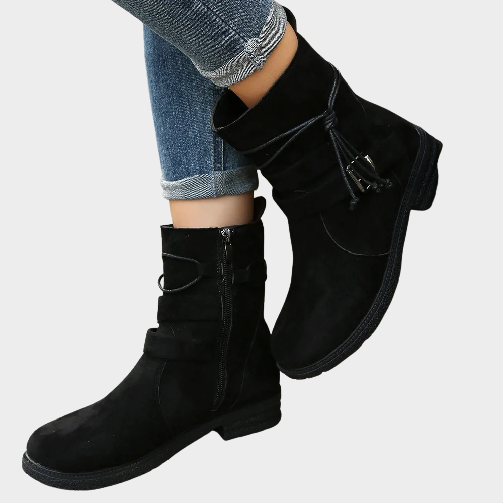 Ophelia | Women's Leather Buckle Strap Ankle Boots