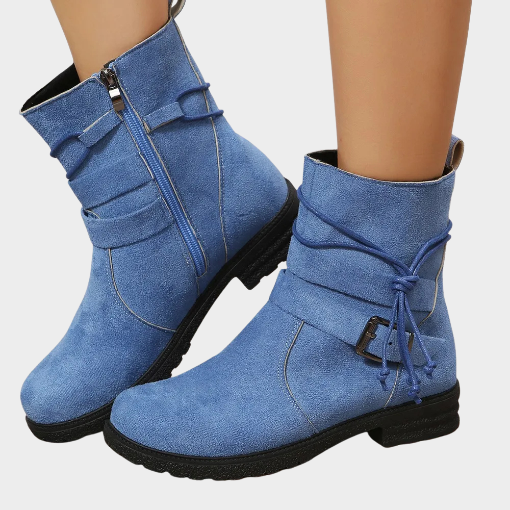 Ophelia | Women's Leather Buckle Strap Ankle Boots