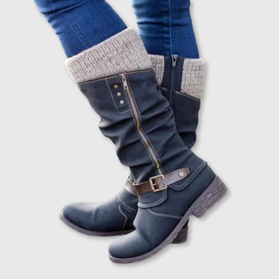 Quinn | Damen-Lederstiefeletten mit niedrigem Absatz