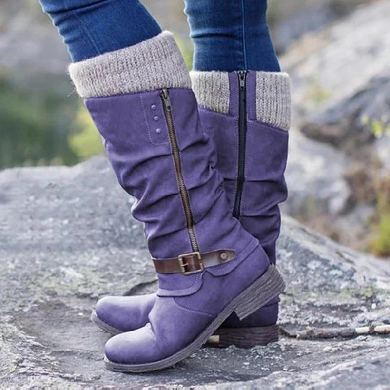 Quinn | Women's Low Heel Leather Boots