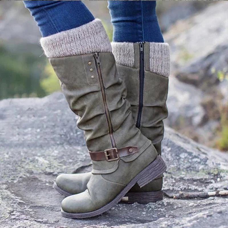 Quinn | Women's Low Heel Leather Boots