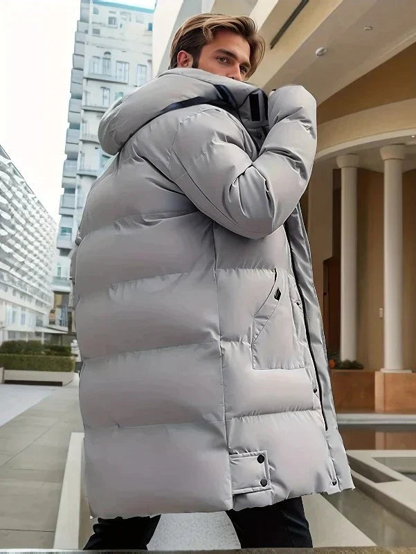 Radcliffe | Lange Kapuzen-Pufferjacke für Herren