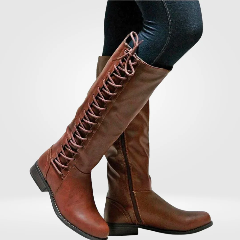 Rowena | Women's Lace-Up Knee High Boots