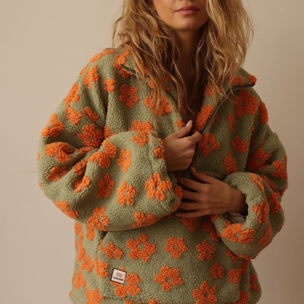 Sloane | Women's Floral Half-Zip Fleece
