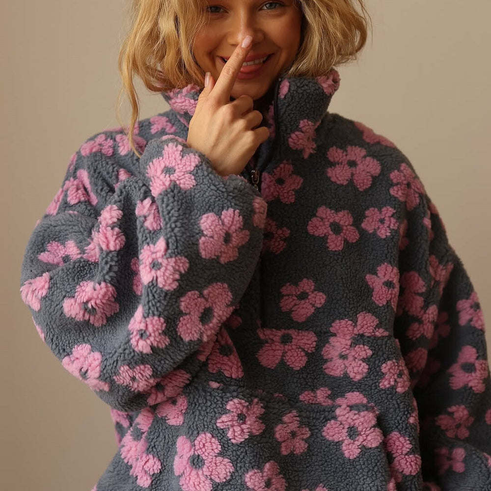 Sloane | Women's Floral Half-Zip Fleece