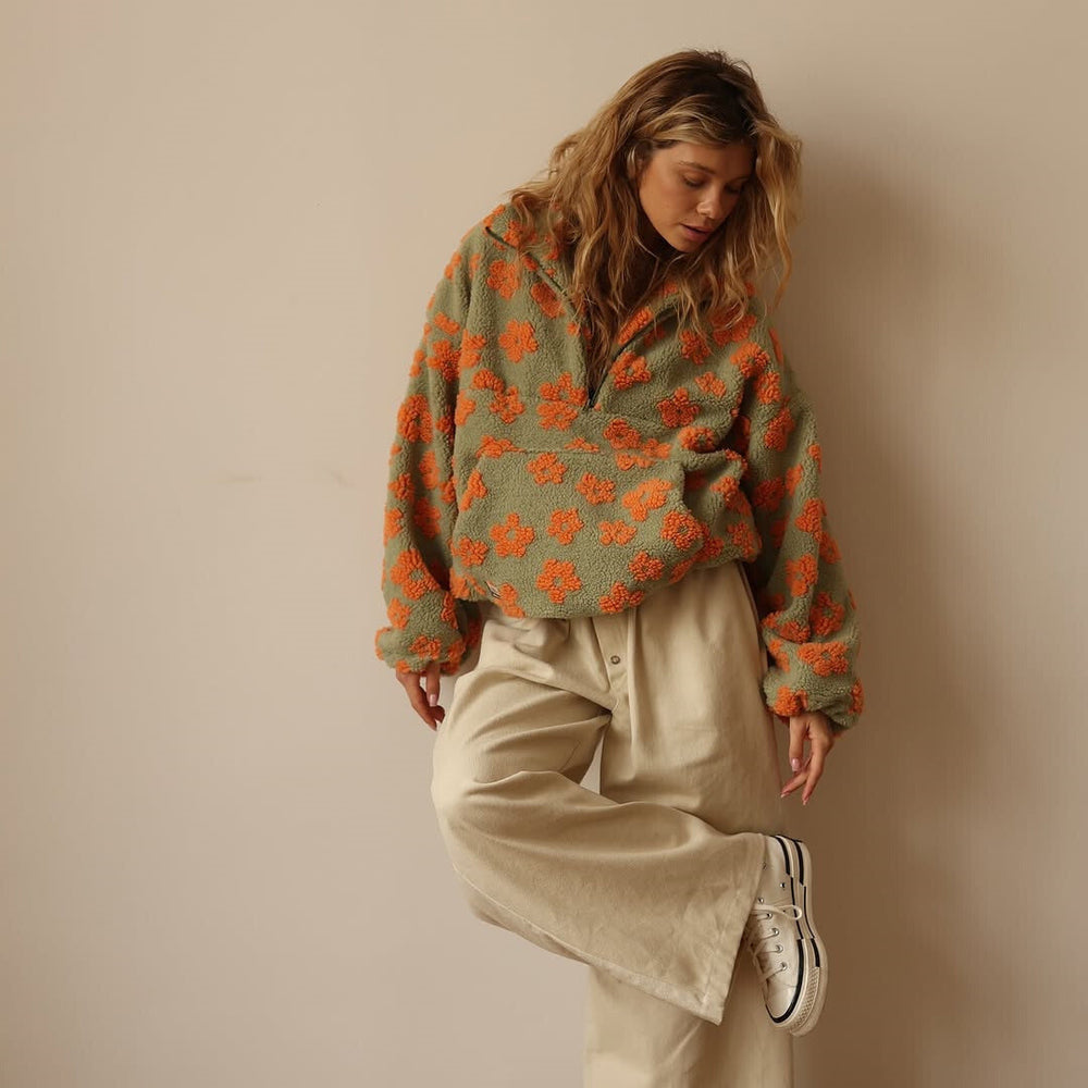 Sloane | Women's Floral Half-Zip Fleece