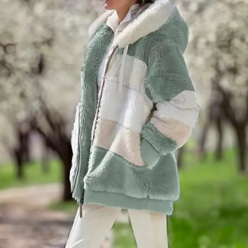 Solange | Women's Hooded Sherpa Fleece Jacket
