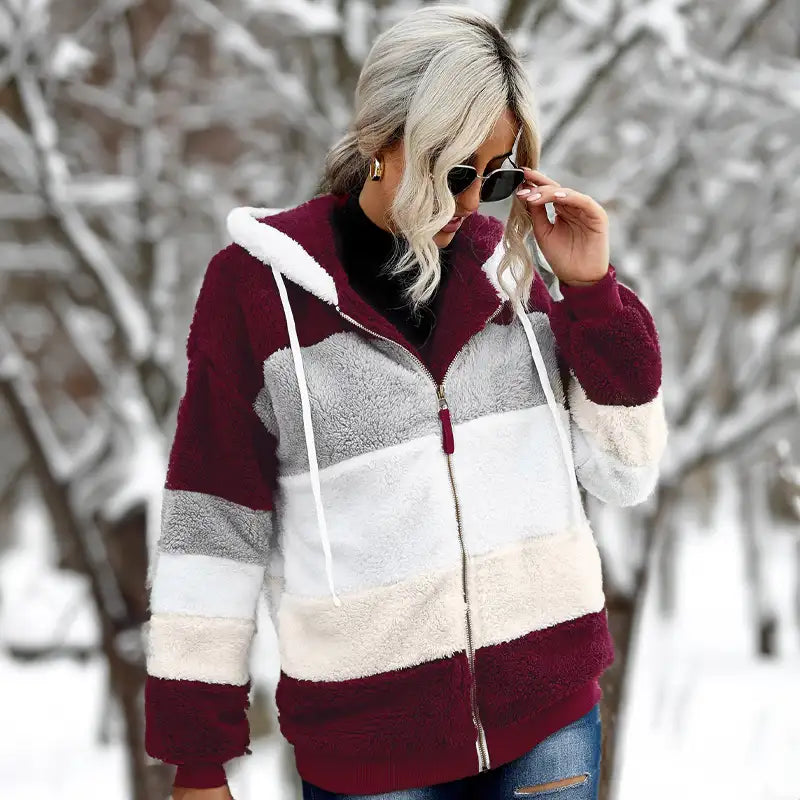 Solange | Women's Hooded Sherpa Fleece Jacket