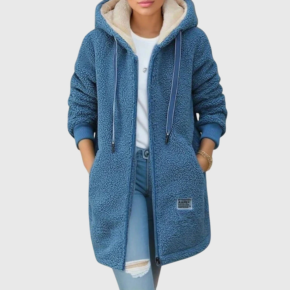 Sylvie | Damen-Fleecejacke mit Kapuze und Reißverschluss