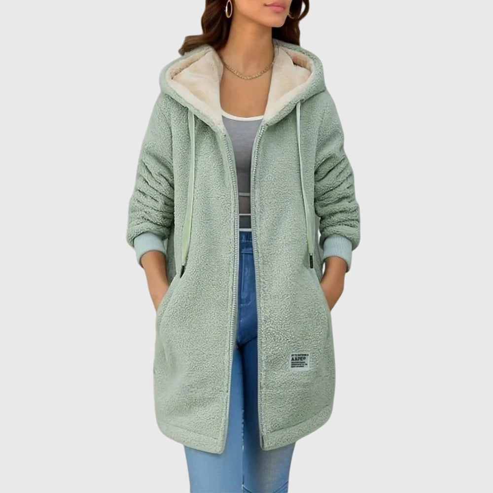 Sylvie | Damen-Fleecejacke mit Kapuze und Reißverschluss