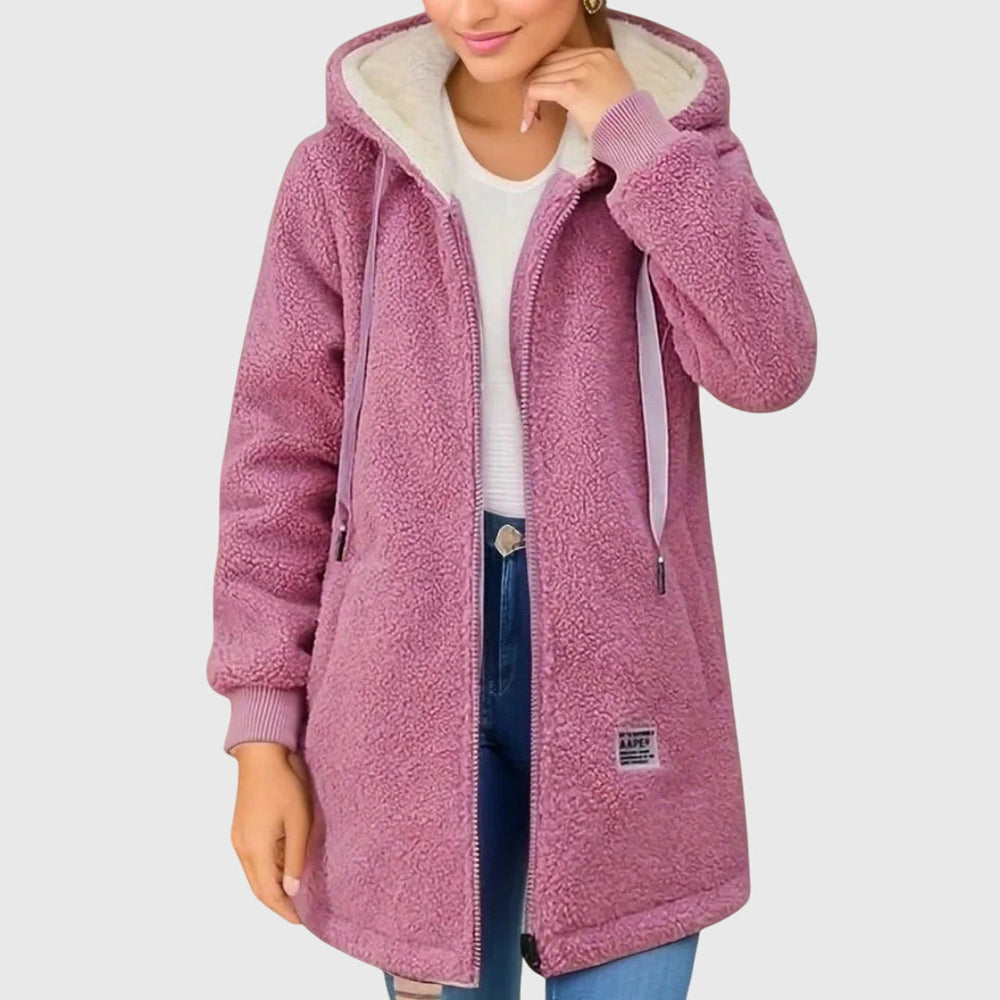 Sylvie | Damen-Fleecejacke mit Kapuze und Reißverschluss