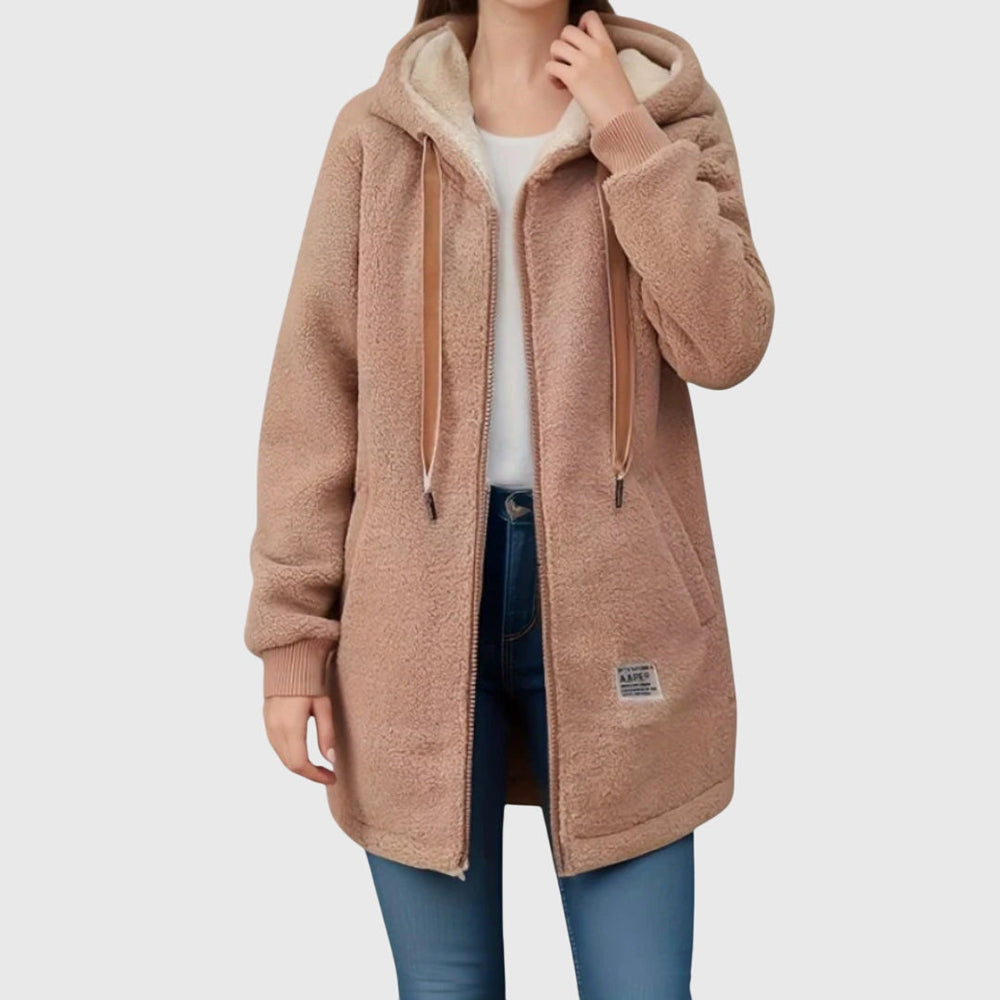 Sylvie | Damen-Fleecejacke mit Kapuze und Reißverschluss