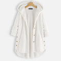 Tabitha | Damen Fleecejacke mit Kapuze und Knopfverschluss